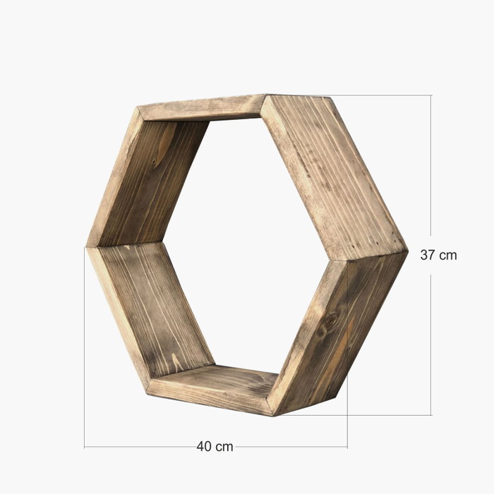 Hanah Home Raf109 Set de 6 Estantes de Pared en Madera Maciza Nogal